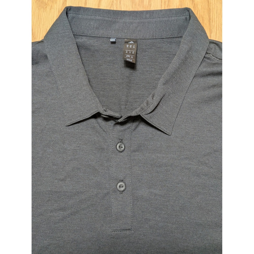 Adidas Mens AJGA Logo Short Sleeve Golf Polo Shirt Charcoal Gray XL